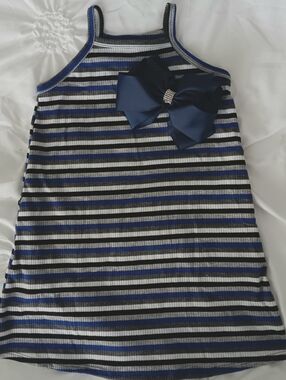 Girls Striped Tank Dress with Pockets